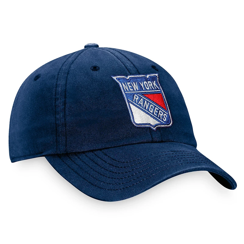 Casquette réglable avec logo principal Fanatics Navy New York Rangers Core pour hommes