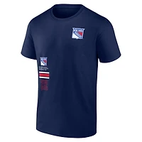 T-shirt fanatiques bleu marine pour hommes, représentant des Rangers de New York