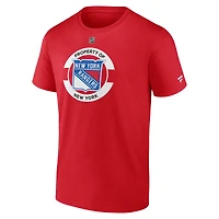 T-shirt secondaire authentique Pro Core des Rangers de New York pour hommes Fanatics Red