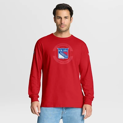 Men's Fanatics Red New York Rangers Authentic Pro Property Of Practice Long Sleeve T-Shirt