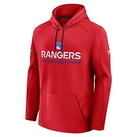 Sweat à capuche authentique Pro Rink des Rangers de New York pour homme, rouge, Fanatics