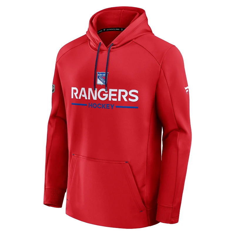 Men's Fanatics Red New York Rangers Authentic Pro Rink Hoodie