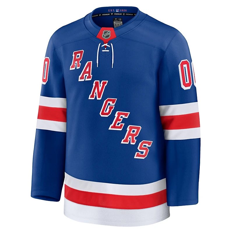 Maillot personnalisé haut de gamme Fanatics Royal New York Rangers Domicile pour homme