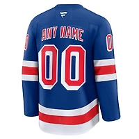 Maillot personnalisé haut de gamme Fanatics Royal New York Rangers Domicile pour homme