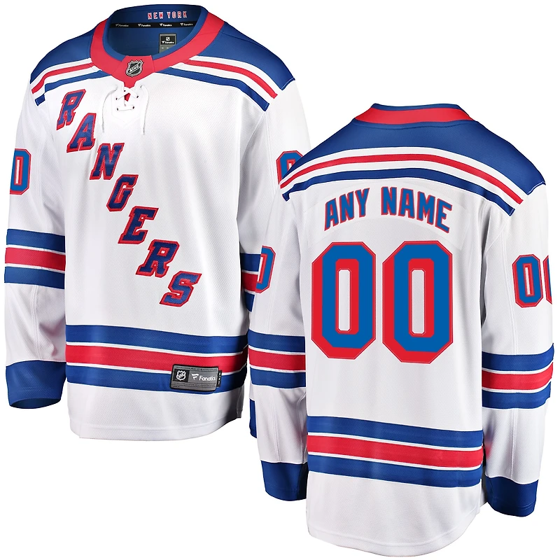 Men's Fanatics White New York Rangers Breakaway - Custom Jersey