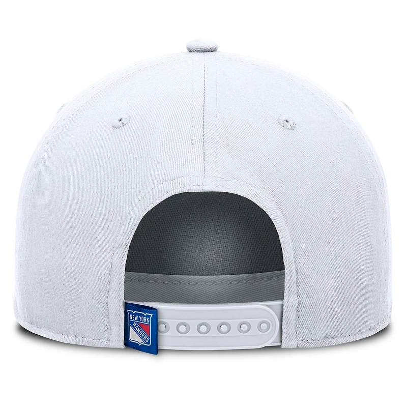 Men's Fanatics White New York Rangers Rope A-Frame Adjustable Hat