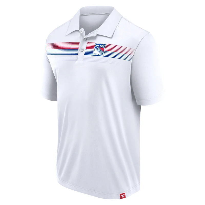 Men's Fanatics White New York Rangers Victory For Us Interlock Polo