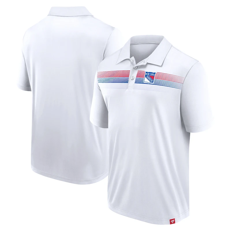 Men's Fanatics White New York Rangers Victory For Us Interlock Polo