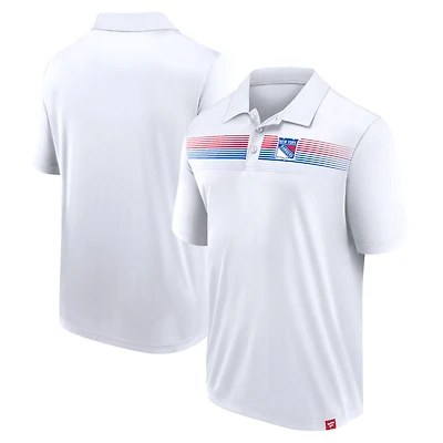 Men's Fanatics White New York Rangers Victory For Us Interlock Polo