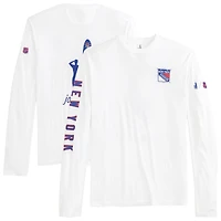 T-shirt à manches longues Adam des Rangers de New York pour hommes Johnnie-O blanc