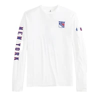 T-shirt à manches longues Adam des Rangers de New York pour hommes Johnnie-O blanc