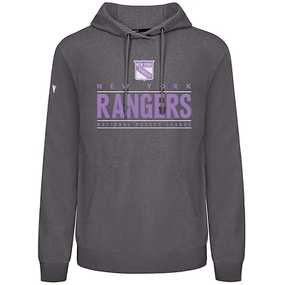 Sweat à capuche gris Levelwear pour homme des Rangers de New York, motif « Hockey Fights Cancer » Pulsar Off Season Tri-Blend