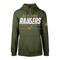 Levelwear - Sweat à capuche en polaire olive New York Rangers Delta Podium pour hommes