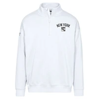 Sweat-shirt à glissière quart de tour Murray City Capsule New York Rangers blanc Levelwear pour homme