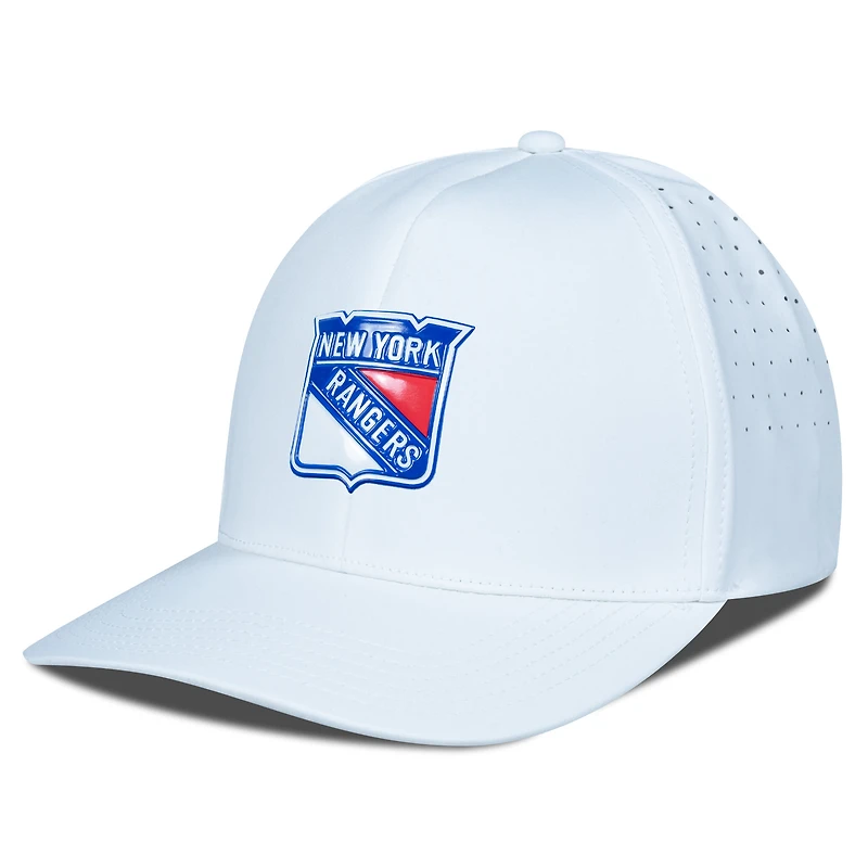Casquette Zeta Insignia Core Flex blanche pour homme des Rangers de New York Levelwear