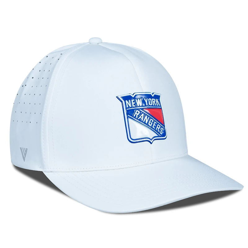 Casquette Zeta Insignia Core Flex blanche pour homme des Rangers de New York Levelwear