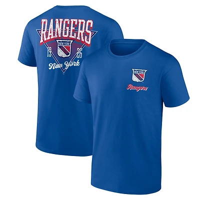 T-shirt bleu athlétique avec logo des Rangers de New York « Never Over » pour homme