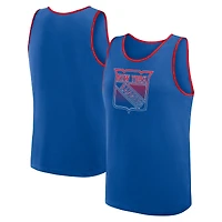 Débardeur bleu athlétique avec logo pour homme des Rangers de New York, succès inégalé