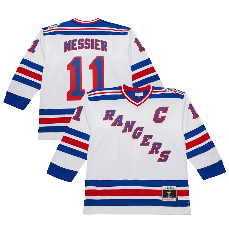 Maillot de jeu puissance blanc Mark Messier pour homme des Rangers New York 1993-94