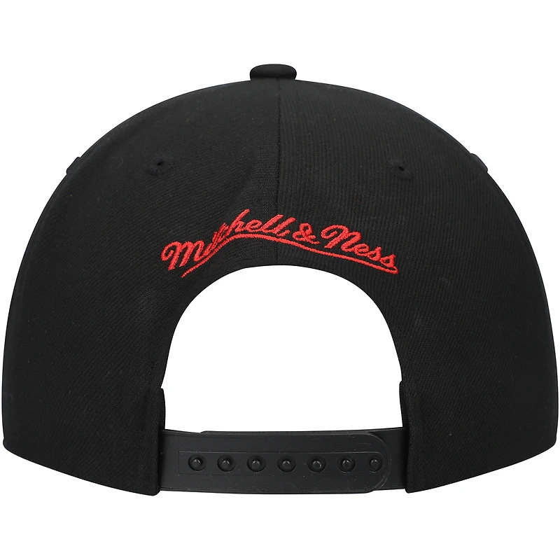 Casquette Snapback noire Mitchell & Ness New York Rangers Core Team Script 2.0 pour hommes