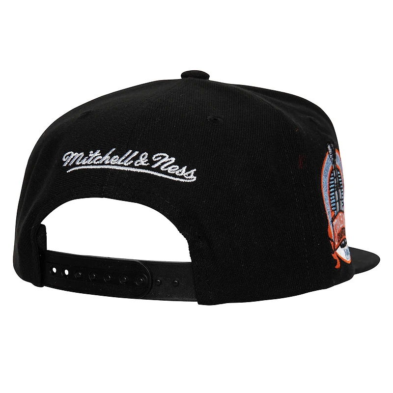 Casquette Snapback noire Mitchell & Ness New York Rangers Core Top Spot pour hommes