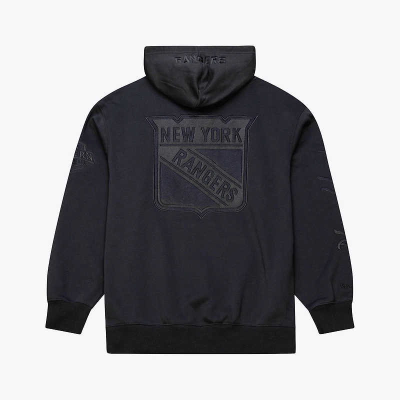 Men's Mitchell & Ness Black New York Rangers Phantom Fleece Hoodie