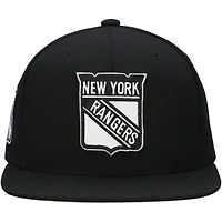 Men's Mitchell & Ness  Black New York Rangers Team Snapback Hat