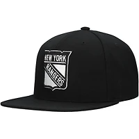 Men's Mitchell & Ness  Black New York Rangers Team Snapback Hat
