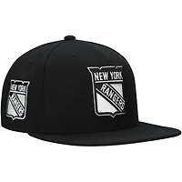 Men's Mitchell & Ness  Black New York Rangers Team Snapback Hat