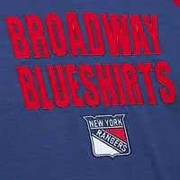 Men's Mitchell & Ness  Blue/Red New York Rangers Legendary Slub Raglan Long Sleeve T-Shirt