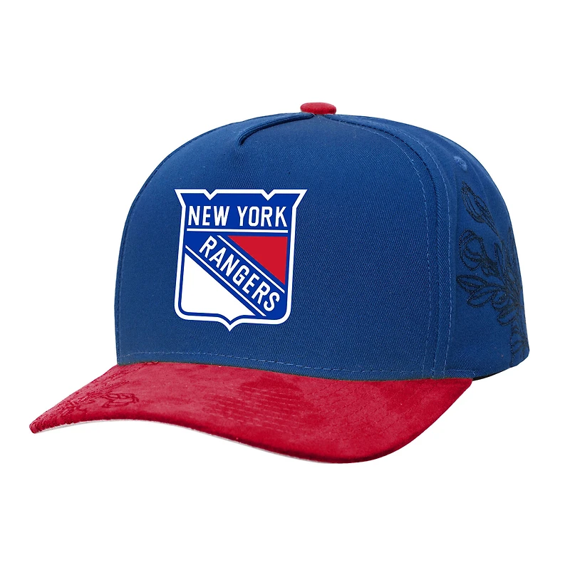 Men's Mitchell & Ness Blue/Red New York Rangers May Flowers Pro Crown Adjustable Hat