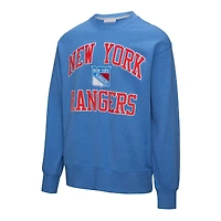 Men's Mitchell & Ness Blue New York Rangers Playoff Win Fleece Pullover Sweatshirt