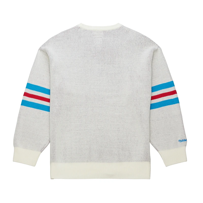 Men's Mitchell & Ness Cream New York Rangers Centennial Retro Logo Sweater