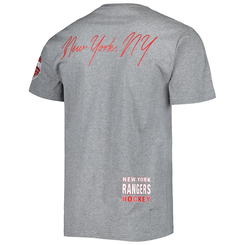 Men's Mitchell & Ness Heather Gray New York Rangers City Collection T-Shirt