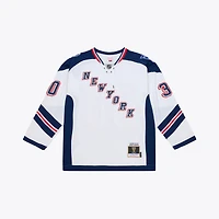 Maillot Mitchell & Ness Henrik Lundqvist blanc pour homme, New York Rangers, Série des stades de la LNH 2014, Jeu puissance
