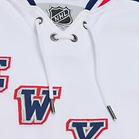 Maillot Mitchell & Ness Henrik Lundqvist blanc pour homme, New York Rangers, Série des stades de la LNH 2014, Jeu puissance