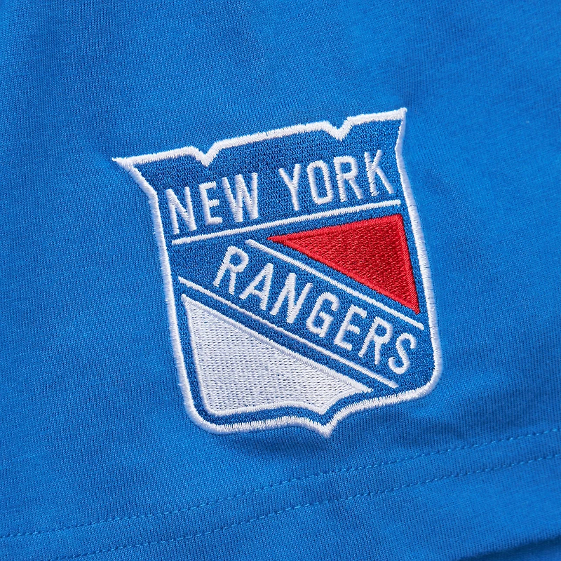 Men's Mitchell & Ness Mark Messier Blue New York Rangers Premium Nickname Vintage Logo T-Shirt
