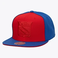 Casquette snapback Mitchell & Ness rouge/bleue New York Rangers pour homme