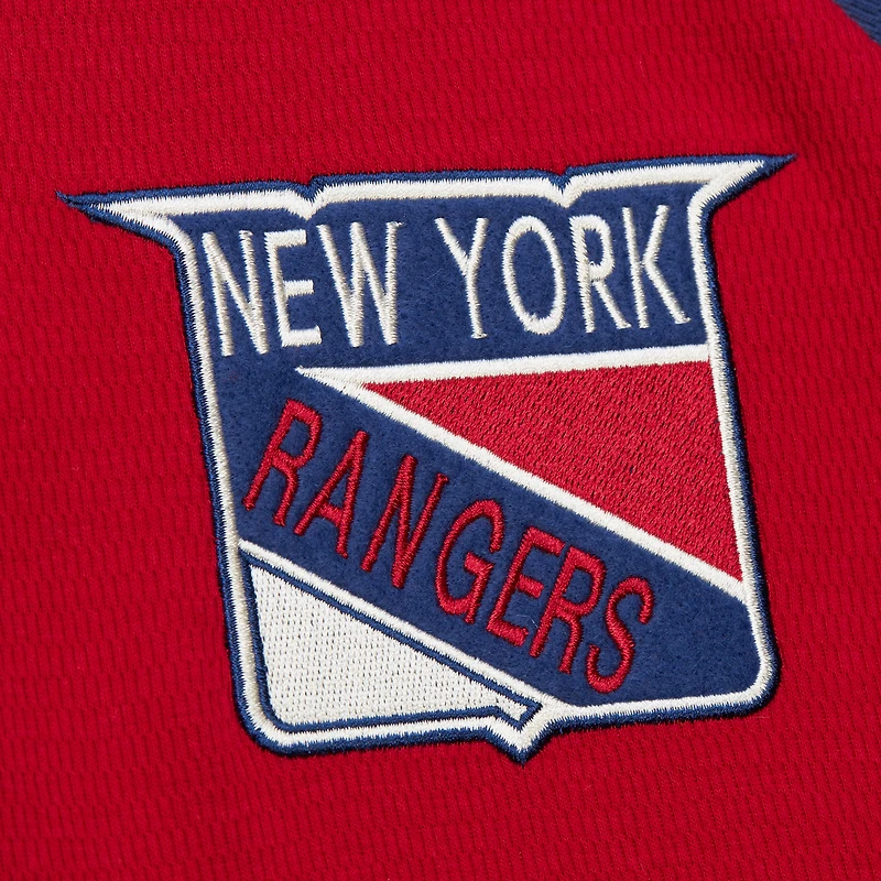 T-shirt thermique à manches longues pour homme Mitchell & Ness New York Rangers rouge