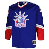 Maillot de joueur bleu Big & Tall Blue Line des Rangers New York Mitchell Ness Wayne Gretzky pour hommes