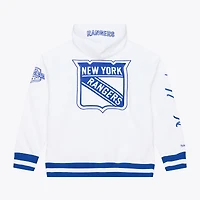 Sweat à capuche en polaire arctique Mitchell & Ness blanc New York Rangers pour homme