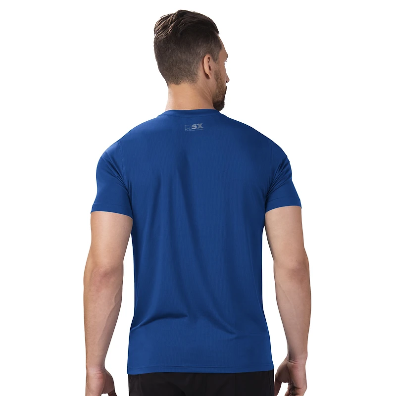 T-shirt graphique MSX by Michael Strahan bleu pour homme, équipe de performance des New York Rangers
