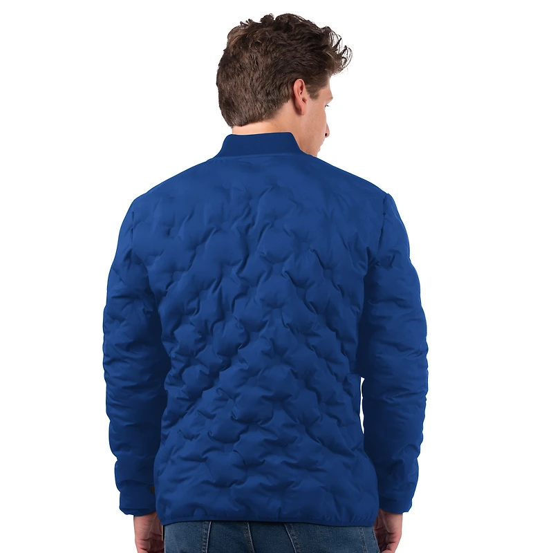 Men's MSX by Michael Strahan Blue New York Rangers Persistence Quilted Full-Zip Jacket