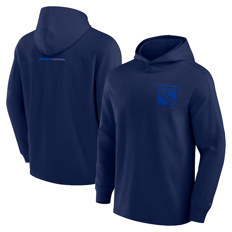 Sweat à capuche léger en polaire tri-blend bleu marine pour homme des Rangers de New York