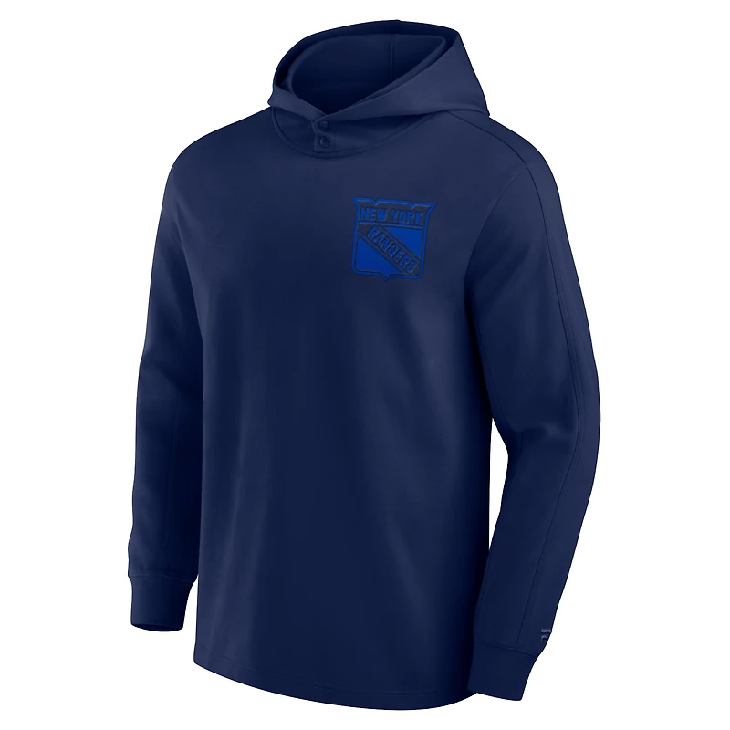 Sweat à capuche léger en polaire tri-blend bleu marine pour homme des Rangers de New York