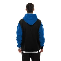 Men's New Era Black/Blue York Rangers Full-Snap Fleece Hoodie Jacket
