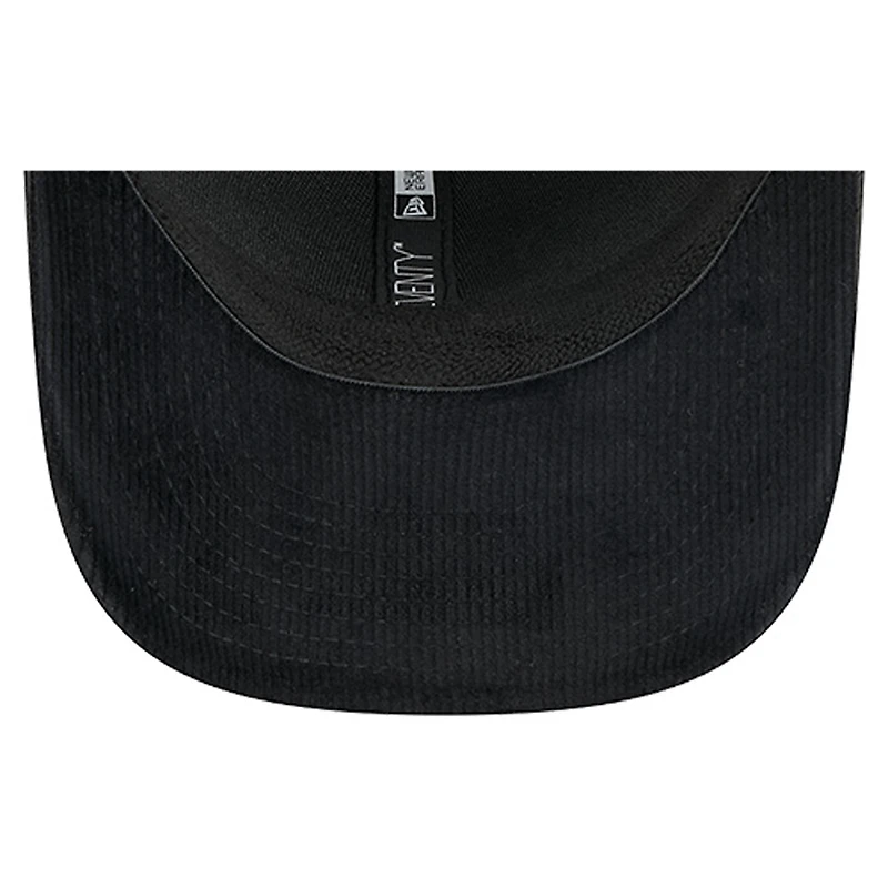 Men's New Era  Black New York Rangers Quilted Nylon 9SEVENTY Adjustable Trucker Hat