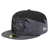Men's New Era  Black York Rangers Spikes 59FIFTY Fitted Hat