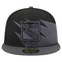 Men's New Era  Black York Rangers Spikes 59FIFTY Fitted Hat