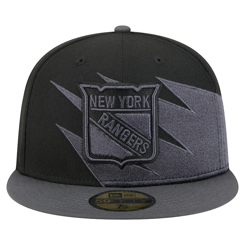Men's New Era  Black York Rangers Spikes 59FIFTY Fitted Hat